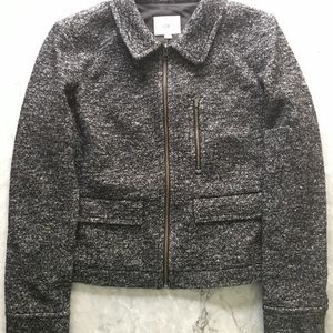 Ann Taylor Wool Blend Jacket Blazer Zip up Large